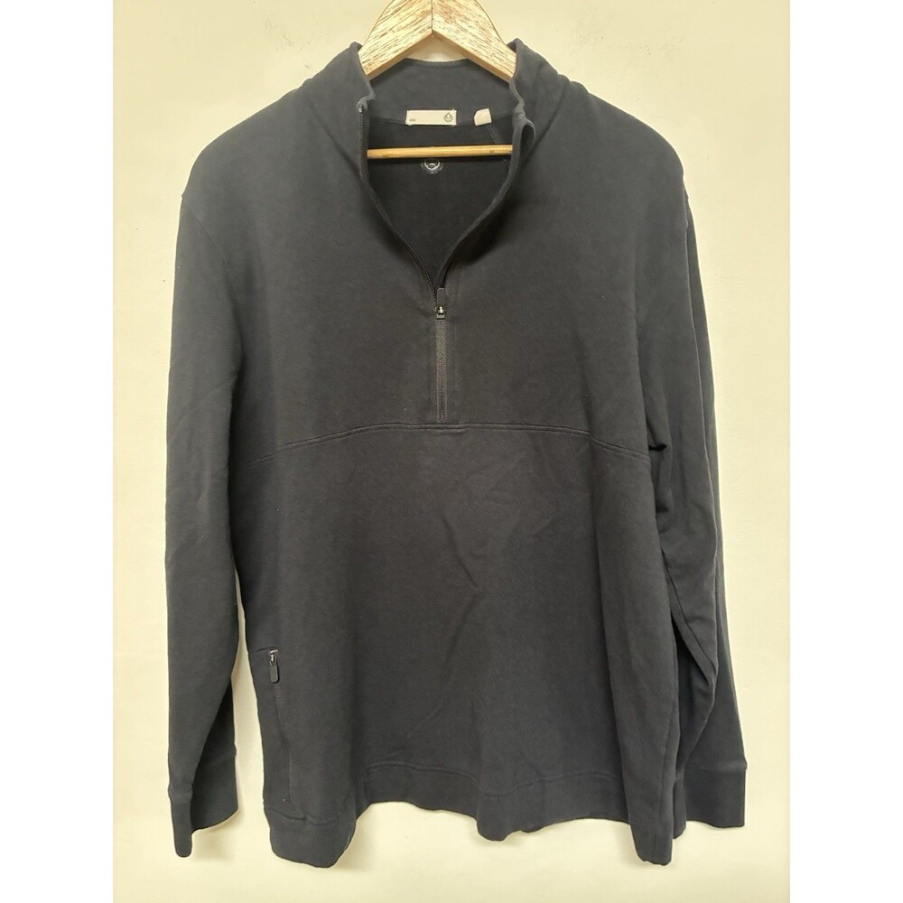 Tasc Performance Organic Cotton Women’s L 1/4 Zipper Pullover Black Sweater